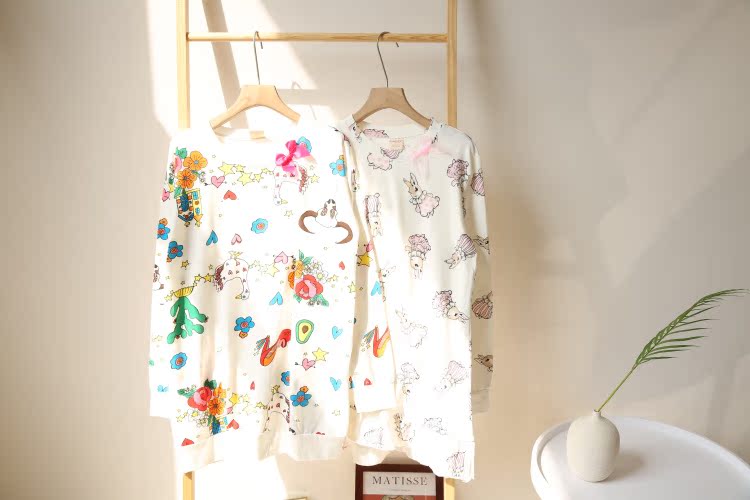 9.28 Sản phẩm mới Chữ Mỹ Mùa thu Mới Trang chủ Phim hoạt hình Lady Pyjama Set 2 đồ bộ mặc nhà cao cấp