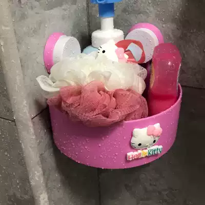 Cute cartoon creative bathroom strong suction cup shelf Bathroom storage shelf powder room shelf extra thick
