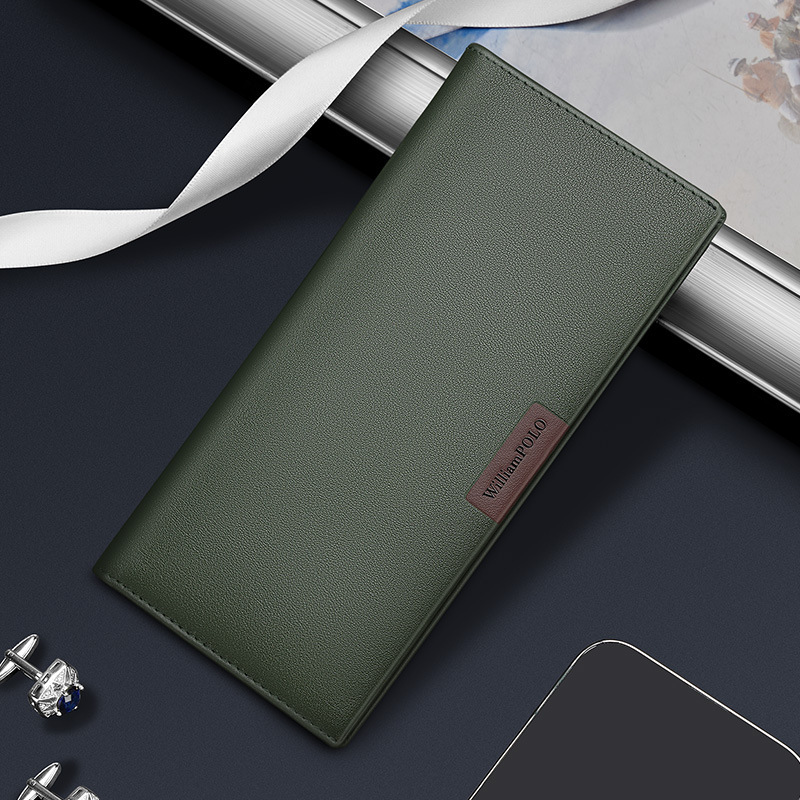 High-End Genuine Brand Emperor Paul Wallet Men's Thin Wallet Long Men's Wallet Coin Purse Genuine Leather Wallet Cow