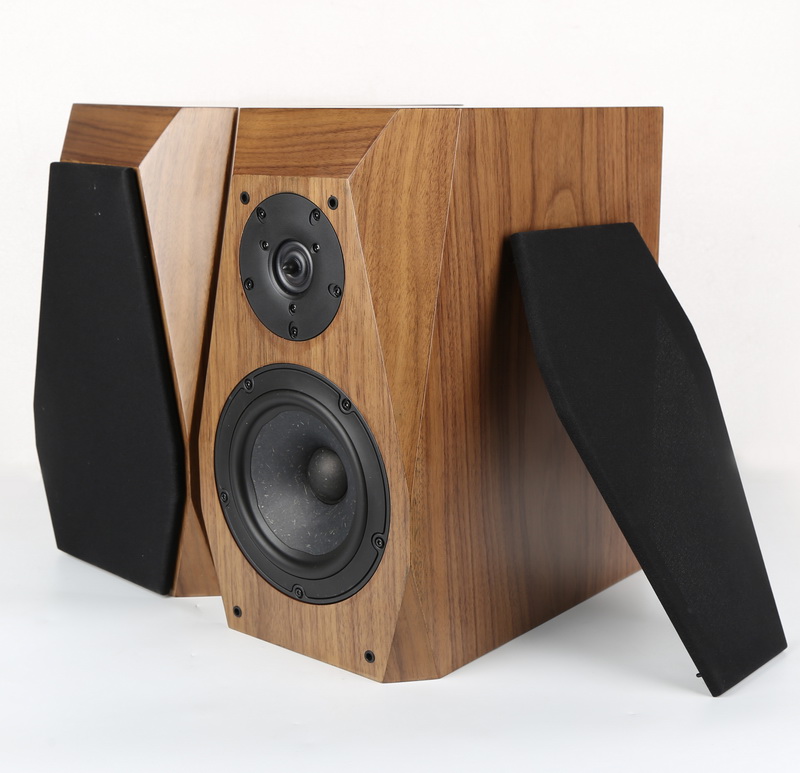 And into sound 6 5 inch bookshelf box Piylex NE180 XT25BG60-04 black walnuts wood leather speaker