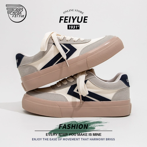 Женские парусиновые туфли Feiyue, новинка 2023 года, осенняя универсальная обувь на толстой подошве в стиле ретро, нишевая спортивная и повседневная обувь