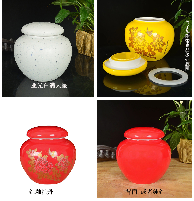 The New pack of blue and white porcelain pot of honey paste paste liquid tank general seal storage tank ceramic tea pot