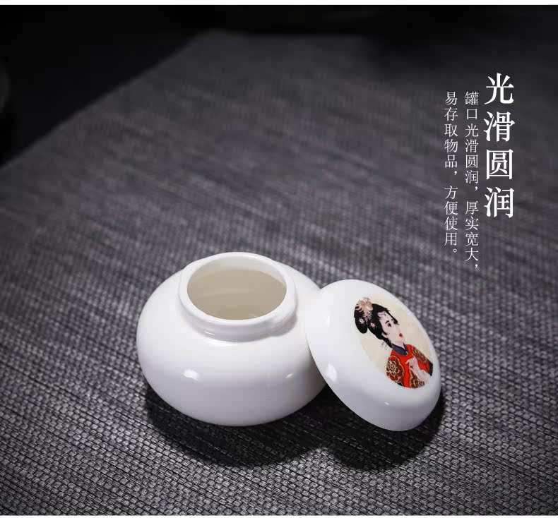 Small drum cosmetics porcelain antique new lotus paste Chinese medicine cream jars of ceramic paste pot Small POTS