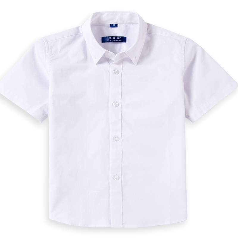 Cộng với phân bón XL trẻ em áo sơ mi trắng cotton dài tay trong áo sơ mi trẻ em lớn béo mập phiên bản lỏng lẻo của áo sơ mi shop quần áo trẻ em