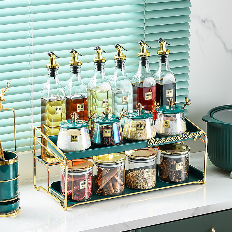 Light luxury seasoning box set home combination spice bottle jar kitchen supplies oil salt sauce vinegar full set of personality creativity
