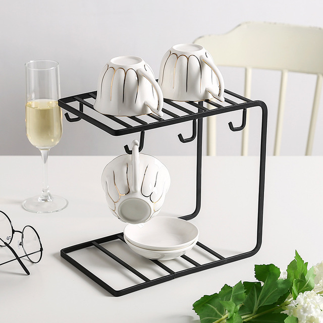 Glass drain household water cup hanger coffee cup water cup holder cup holder water cup storage cup holder tray rack