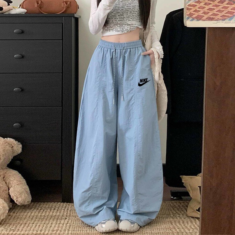 Nike Sports Pants for Women, Summer Loose Casual Style, Elastic Waist Drawstring Casual Pants, Low-Waist Floor-Length Pants for Men Nike Sports Pants for Women, Summer Loose Casual Style, Elastic Waist Drawstring Casual Pants, Low-Waist Floor-Length Pants for Men
