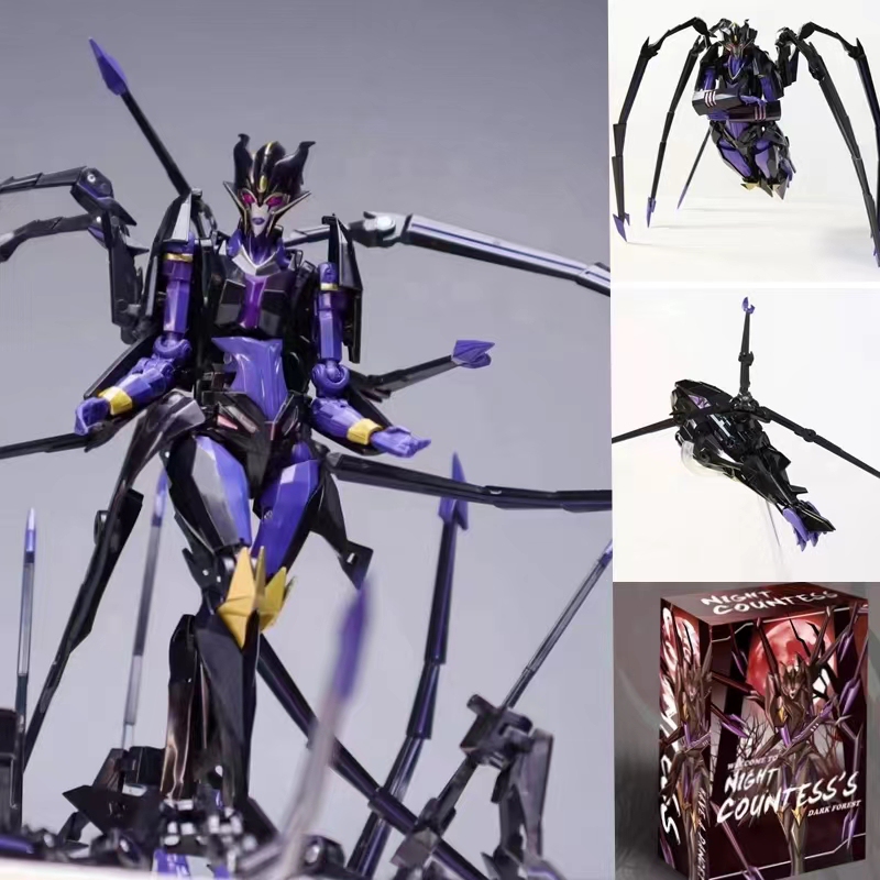Authentic Transforming Toy Apache Black Widow Three-Transformation Spider Helicopter Leader's Certificate King Kong Model