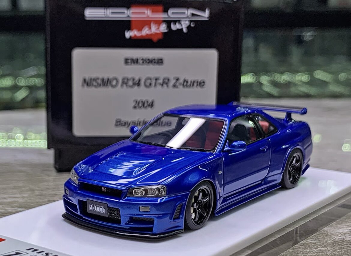 MAKE UP 1:43尼桑R34 GTR Z TUNE汽车模型2004年EM396系列树脂军模收藏