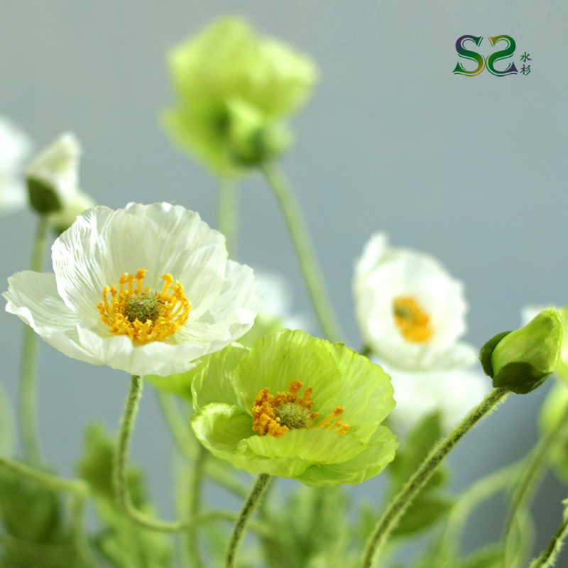 Iceland Yu beauty high simulation poppy silk flower fake flower home decoration bouquet living room ornament simulation flower