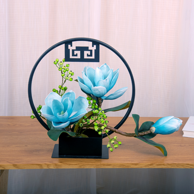 New Chinese simulation jade blossom fake household seating room for flower plug decoration TV cabinet