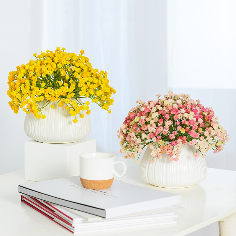 Gypsophila fake flowers simulation dry bouquet living room decoration TV cabinet potted decoration dining table plastic decorative flower art
