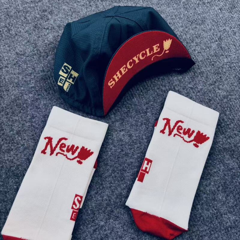 New Adventure Cycling Cap + Cycling Socks Combo Set for Women, Cycling Cap with Sun Protection and Cycling Socks