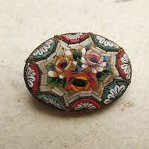 Western antique jewelry Italian mosaic antique brooch pin collection