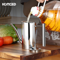 HOMGED304 stainless steel oil pot leak-proof long mouth oil bottle Household large capacity soy sauce pot pot kitchen supplies