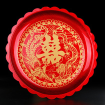  Wedding supplies Chinese large toast tea cup tray Wedding banquet festive Yali candy dried fruit tray Wedding tray Tea tray