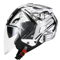 French stone motorcycle helmet semi-helmet summer mens and womens semi-clad helmet electric car helmet 4 3 helmet