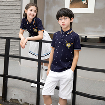 Elementary School Uniforms Suit Spring Summer Season Kindergarten Garden Suit New Childrens Male And Female Yinglun Wind Class Graduation Suit
