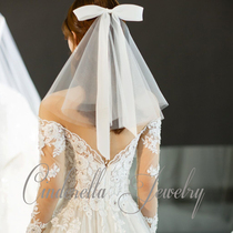 Korean bride handmade headwear hair accessories Super fairy bow yarn pure soft yarn White forest wedding accessories