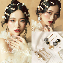 Retro headdress clip hairclip Net red Korea ins banghai clip pearl clip Hyuna side clip hairpin