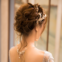 Korean Bridal Sweet to clip headgear Pendant Hair Accessories Golden Pentagonal Stars Hairpin Wedding Wedding Dress Accessories