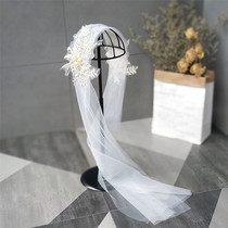 Korean bride hair band bilateral flower hair jewelry handmade headwear mesh lace wedding yarn photography accessories