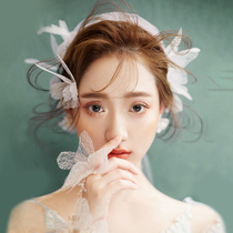 Korean wedding dress bridal hair with wrist floral bridesmaid Sisters hand floral head accessories Sentesian sensual immortals