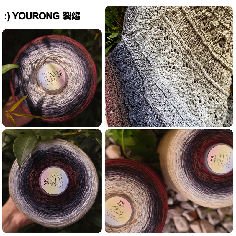 Flaming Flame Pure Cotton Gradient Cake Yarn 6 Strands Non-Twisted Handmade DIY Shawl Blanket