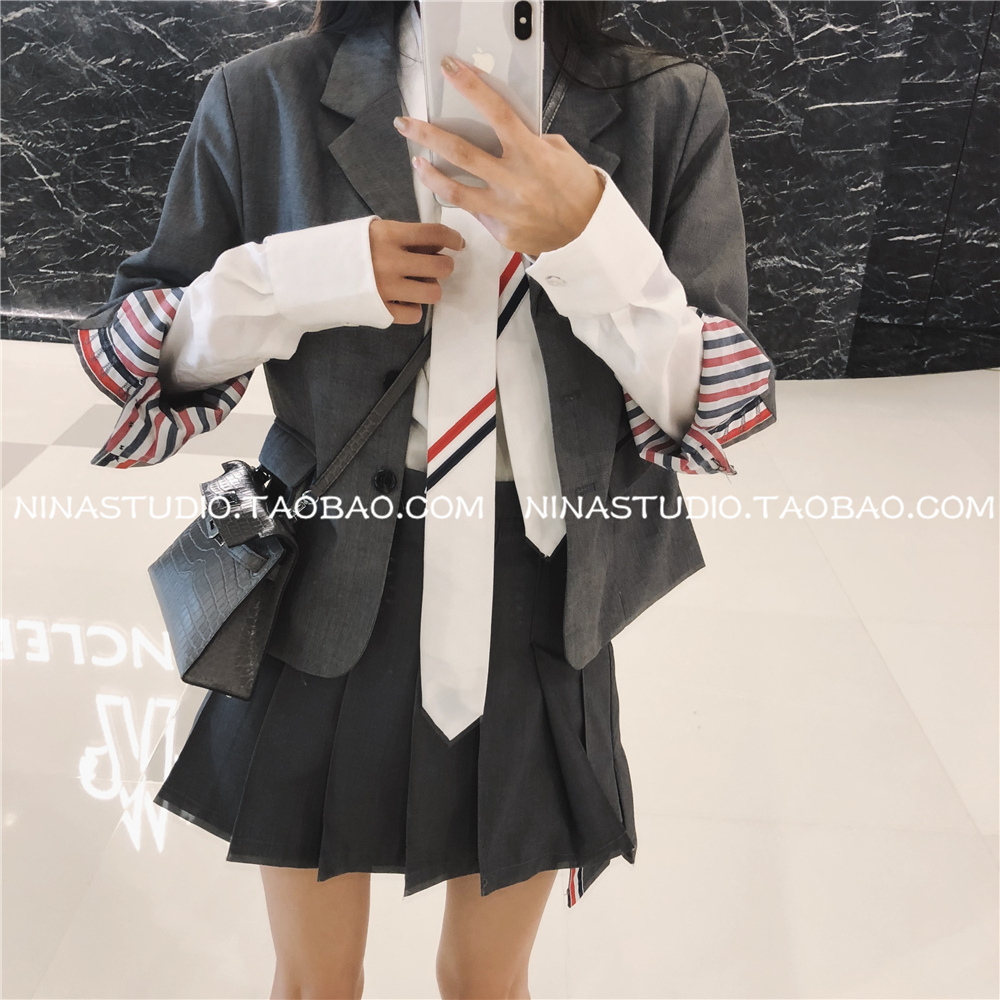 Học viện NINASTUDIO, nữ sinh của bạn, áo khoác màu xám, hàng đầu đồ vest nữ
