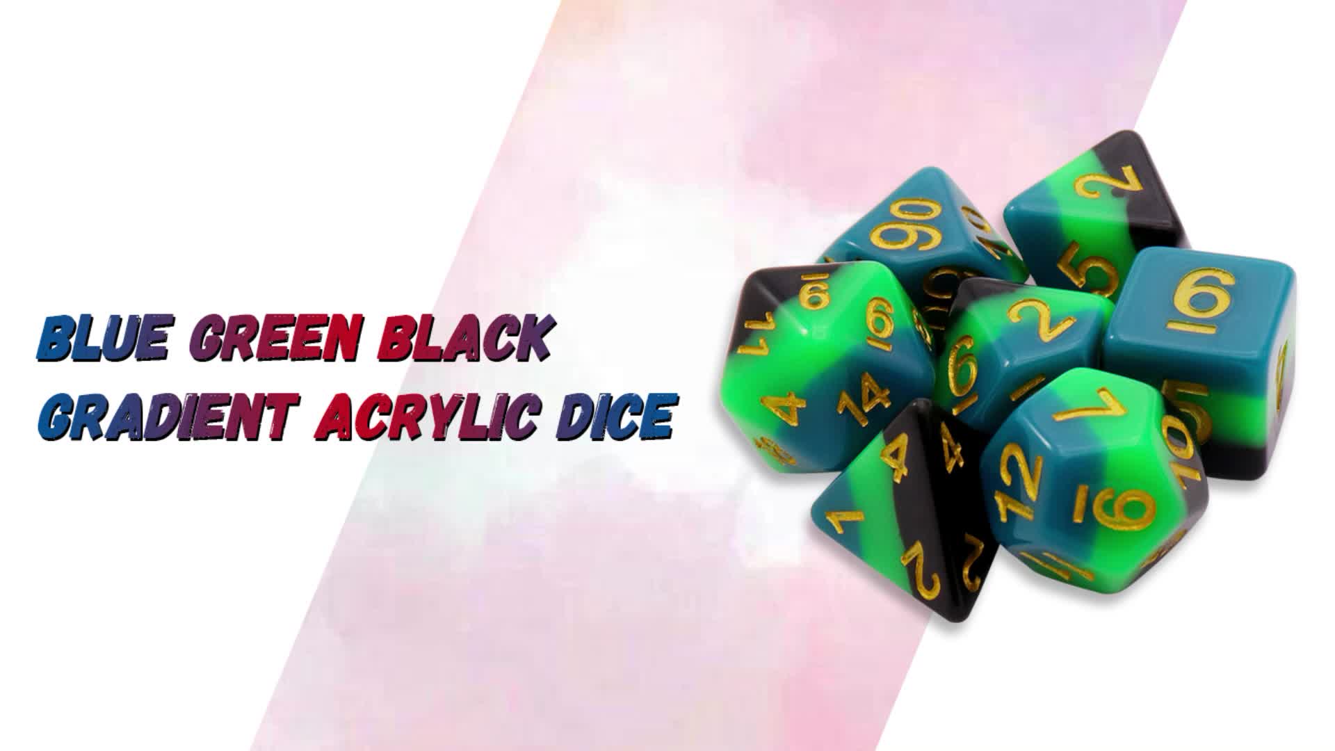 Custom Engrave Logo Transparent Dnd Polyhedral Gemstone Dice Sets Rpg