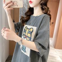 Pregnant Woman Blouse Summer Clothing Short Sleeve T-Shirt Woman 2022 Summer thin round collar postpartum for breastfeeding in a long section