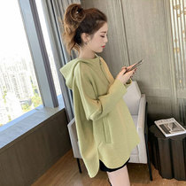Pregnant womens spring clothing 2022 new guard clothing thin spring and autumn season long sleeves loose during pregnancy and postpartum to feed the milk blouses