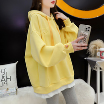 Loose Fake two pregnant women laced with hat and coat jacket womens 2022 new early fall out to feed the milk blouse