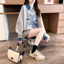 Pregnant womens wear and clothing fake two medium long spring clothes loose postpartum outside wearing breast-feeding clothes for a hot mother to feed a milk jacket