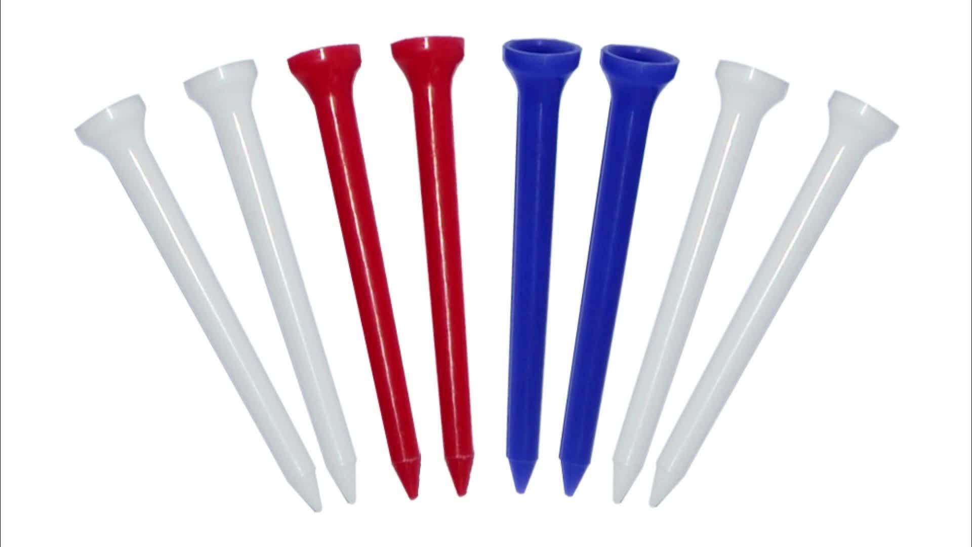 Bulk Plastic Golf Tees Logo Custom Logo Size Golf Tee Packaging 42/54
