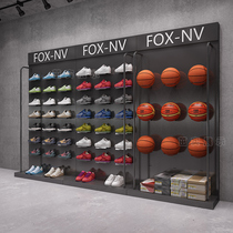Casual sports shoe rack display rack high-end sports brand shoe store shelves custom display rack shelves plus printed trademarks