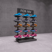 Sports store shoe store shoe rack display rack double-sided black Nakajima rack Shopping mall middle store wrought iron floor-to-ceiling shelf