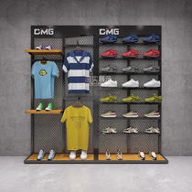 Sports and leisure clothing display rack Mens clothing store shelves on the wall brand shoe store outdoor clothing display rack