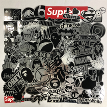 Imitation metal luggage sticker Waterproof tide brand logo Travel case sticker Laptop guitar decoration