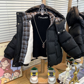 French Boys' Winter Cotton-Padded Jacket, Thickened 2026 Winter New Model, Children's down Cotton Coat, Boys' Warm Cotton-Padded Coat for Babies