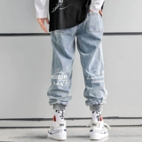 Джинсы в стиле хип-хоп, трендовые штаны для отдыха, европейский стиль, оверсайз