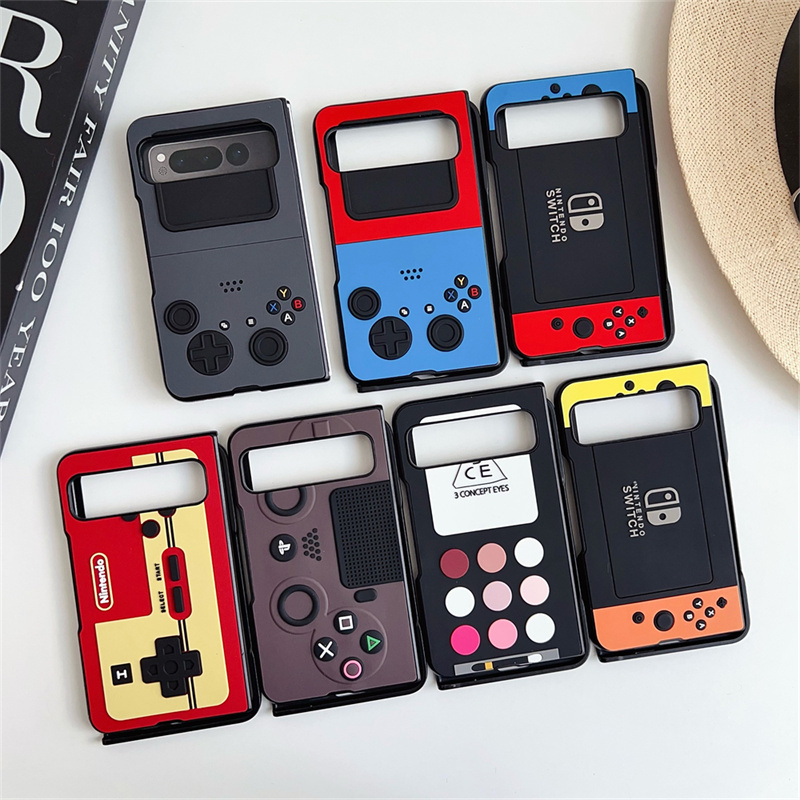 Nintendo Game Console Style Suitable for Google Pixel 9 Pro Fold Phone Case Foldable Screen Google Pixel Fold Protective Cover Creative Flip Cover Pixel 9 Pro Fold