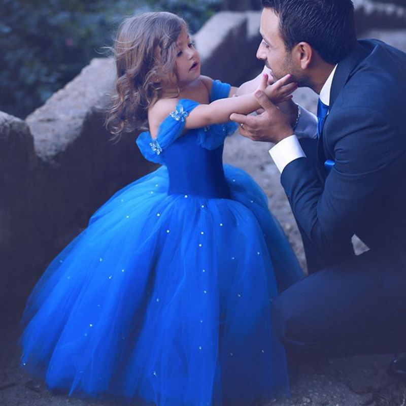 Hoa cô gái ăn mặc fluffy silk Disney Cô Bé Lọ Lem cô gái công chúa váy máy chủ trang phục trẻ em chụp ảnh cưới thời trang trẻ em