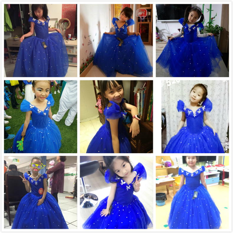 Hoa cô gái ăn mặc fluffy silk Disney Cô Bé Lọ Lem cô gái công chúa váy máy chủ trang phục trẻ em chụp ảnh cưới thời trang trẻ em