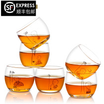 Peking University History glass master cup Kung Fu small teacup Handmade tea cup Small Monk Zen Heart Tea cup 6pcs