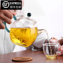 Peking University history glass teapot Handmade high temperature filter black tea Gongfu Tea One person with a small teapot single pot tea set