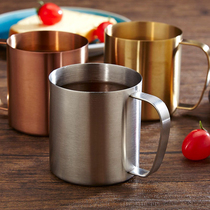 304 stainless steel thickened single layer water cup mug Beer cup milk cup large capacity specialty restaurant cup