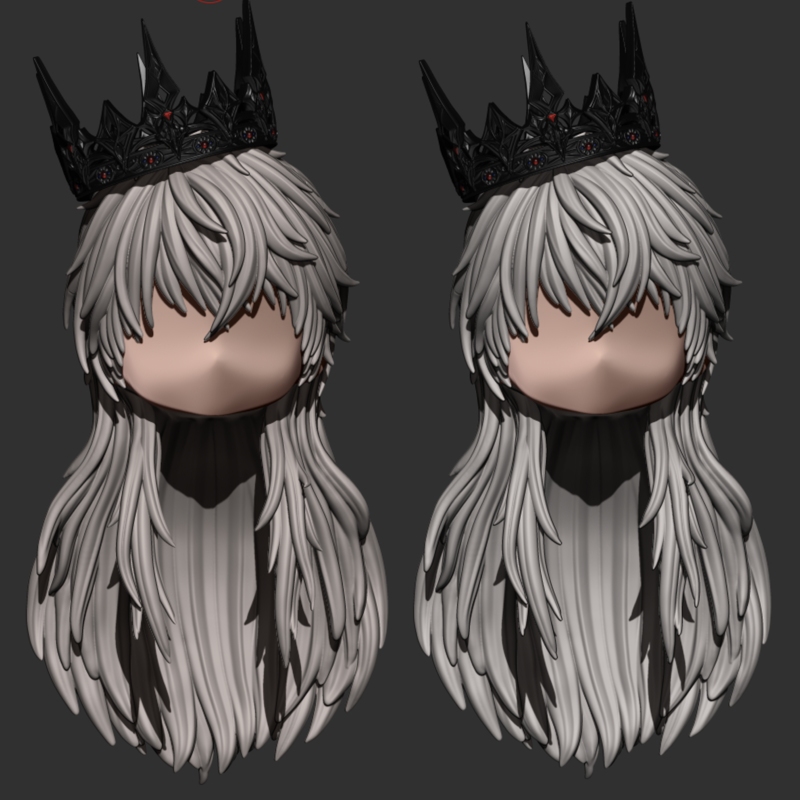 Gsc Love and Deep Space Shen Xinghui Dark Eclipse King Modeling Hair 1/12 Scale Doll Ob11 Clay Head Shell