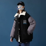 Вельветовый пуховик, японская ретро куртка для отдыха, комплект, бейсбольная зимняя форма, оверсайз, увеличенная толщина