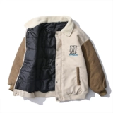 Вельветовый пуховик, японская ретро куртка для отдыха, комплект, бейсбольная зимняя форма, оверсайз, увеличенная толщина